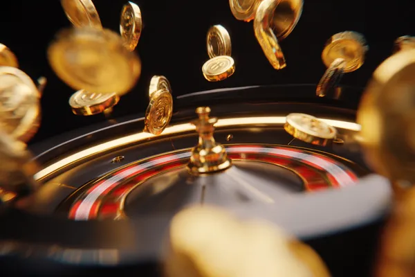 A confident dealer surrounded by casino chips inviting players to access their R6R6 account, reflecting quick and easy login options.